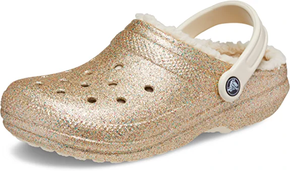 Crocs Unisex-Adult Classic Glitter Lined Clogs 